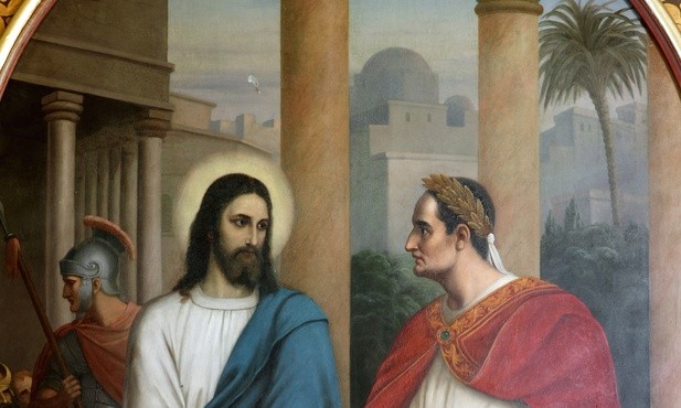 Artystyczna wizja spotkania Jezusa i Piłata