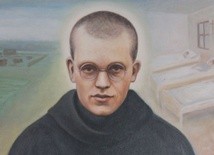 Bł. brat Tymoteusz Stanisław Trojanowski (1908-1942), męczennik II wojny światowej (fragment obrazu w kaplicy św. Maksymiliana Marii Kolbego w Niepokalanowie)