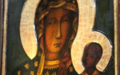 Obraz Matki Bożej Częstochowskiej - detal ikony nawiedzenia