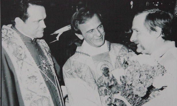  Ks. prał. Henryk Jankowski, ks. Jerzy Popiełuszko, Lech Wałęsa