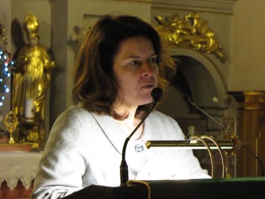 Dr Monika Waluś - teolog z UKSW, wygłosiła konferencję "Geniusz i rola kobiety w Kościele"