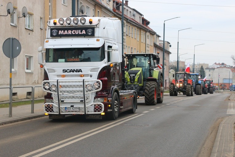 Protest rolników w Elblągu