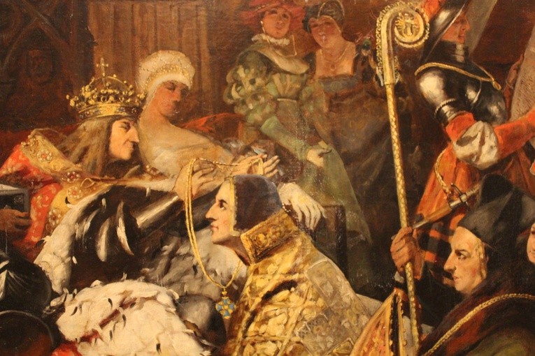 Odzyskany obraz Kapituły Katedralnej Płockiej, autorstwa Jana Czesława Moniuszki (detal)