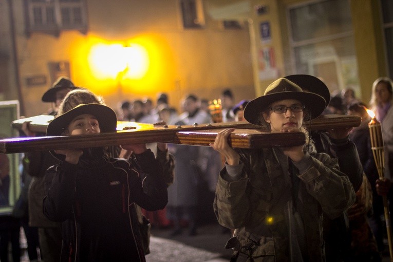 Symbole ŚDM na Warmii - powitanie