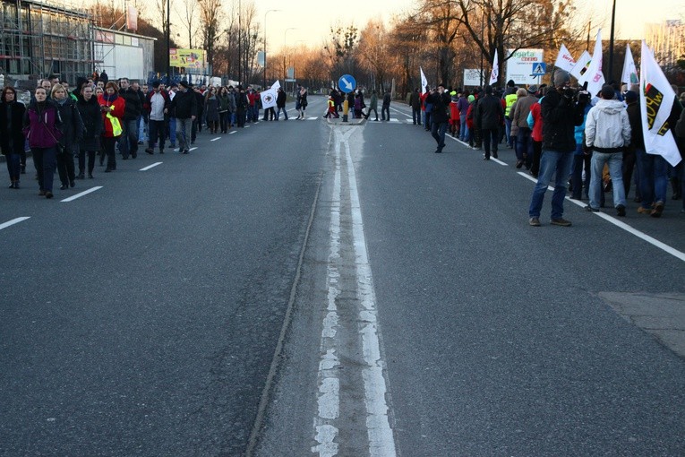Blokada drogi w Gliwicach