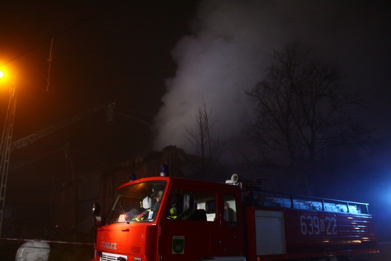 Nocny pożar w Zbrosławicach